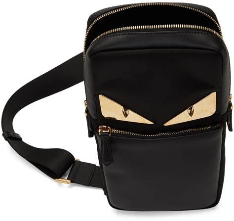 fendi black bag bugs one shoulder backpack|vintage fendi black shoulder bag.